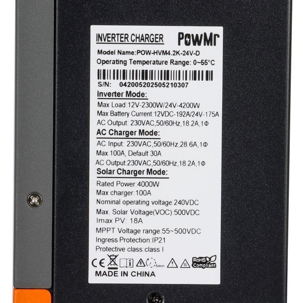Гібридний інвертор POWMR POW-HVM4.2K-24V-D 23560897654322 фото
