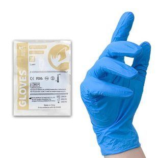 Перчатки нитриловые синего цвета Rhino Rescue Gloves без пудры, без латекса ( в одноразовой упаковке 2шт) Gloves PZST0017 00000002 фото