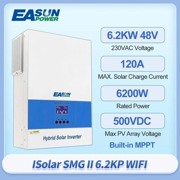 Гібридний сонячний інвертор EASUN POWER 6200 Вт, 48 В, 120 А, WIFI 1234532 фото